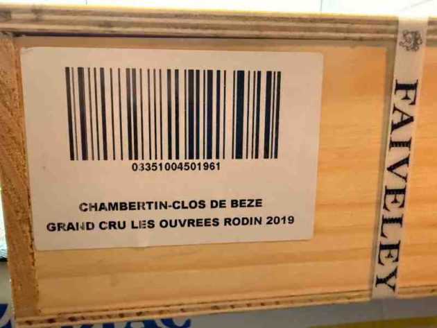 Faiveley Chambertin Clos de Bèze Rodin ouvrées 2019 label