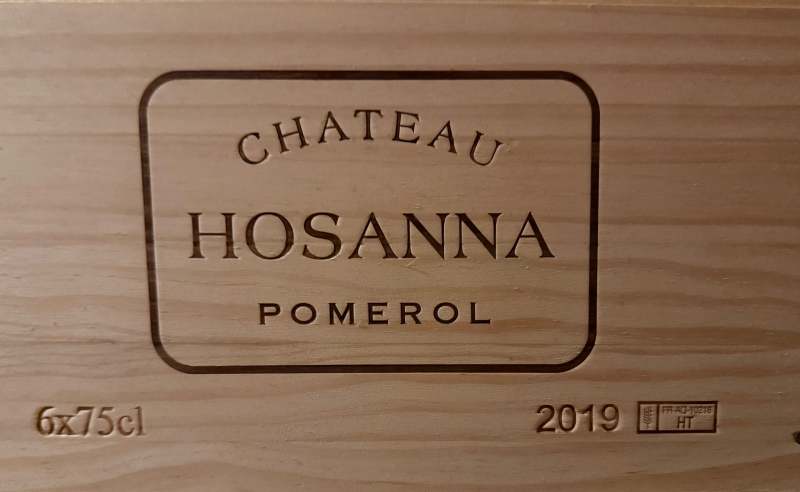 Bordeaux chateau Hosanna 6 bouteilles 2019