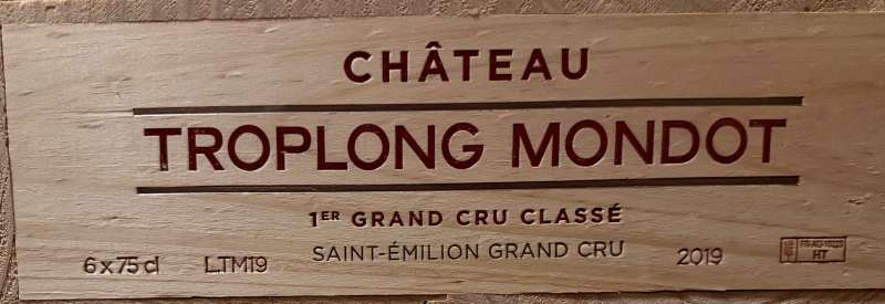 Bordeaux Troplong Mondot 6 bouteilles 2019