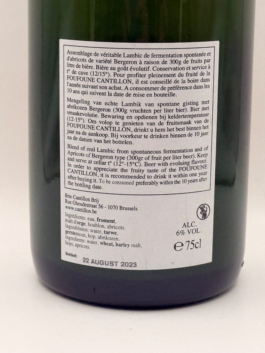 Cantillon Fou' Foune 2023 Fruit Lambic | Brasserie Cantillon