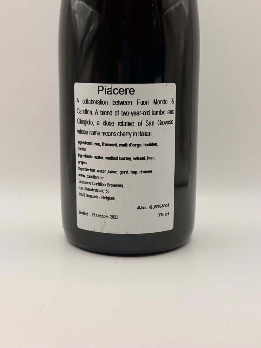 Cantillon Piacere 2022 Belgian Fruit Lambic | Fuori Mondo Collab