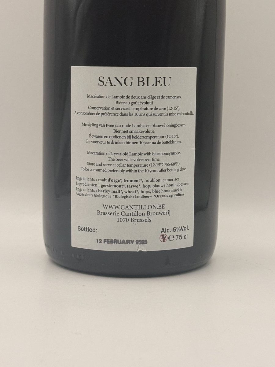 Cantillon Sang Bleu 2025 Lambic Fruit Belgium