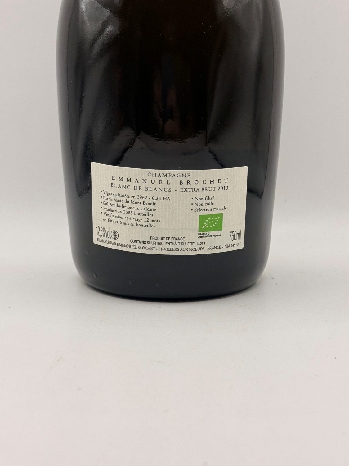 Brochet Hauts Chardonnays 2013 Champagne — back label