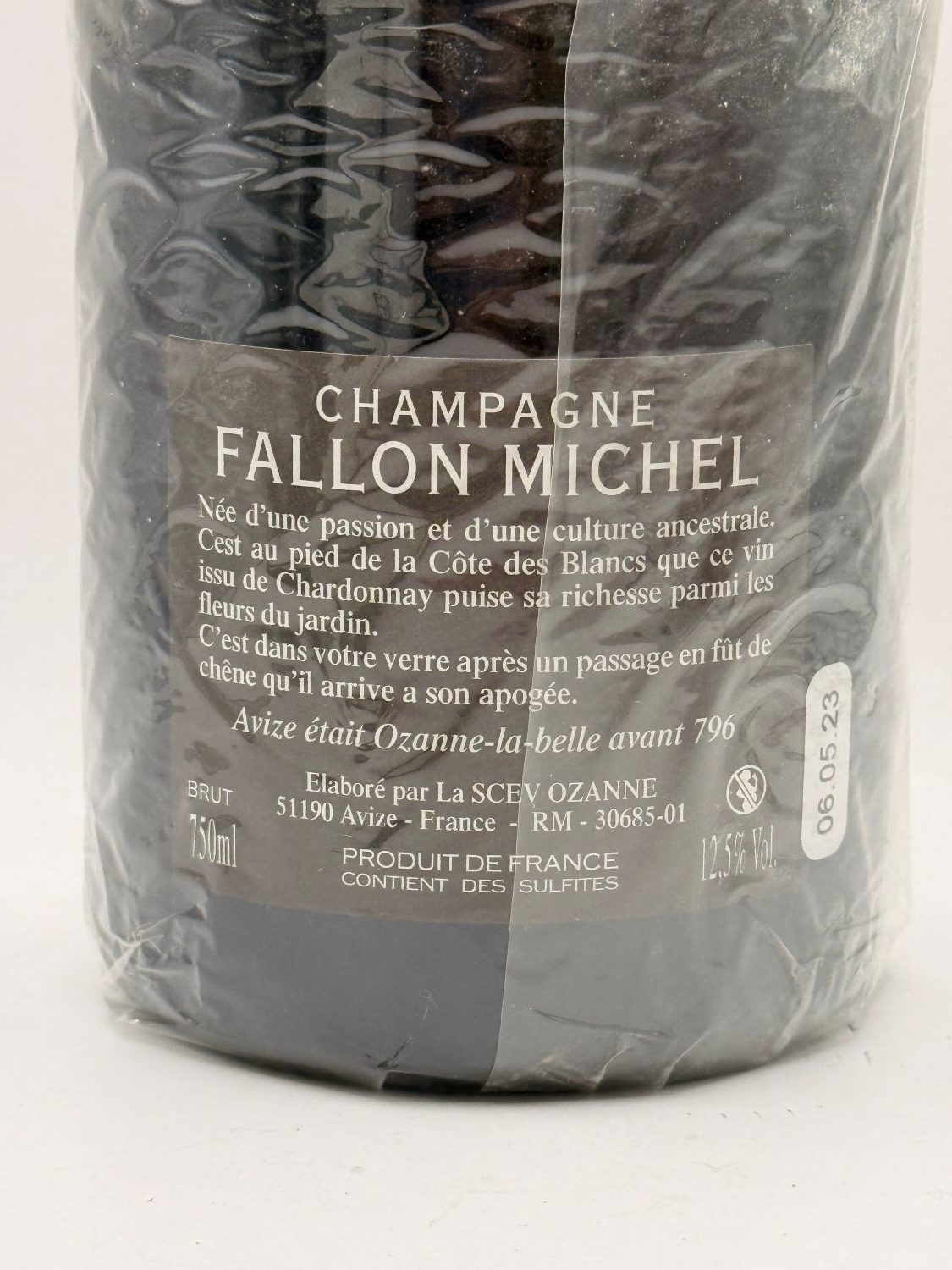 Fallon Ozanne 2023 Champagne — back label