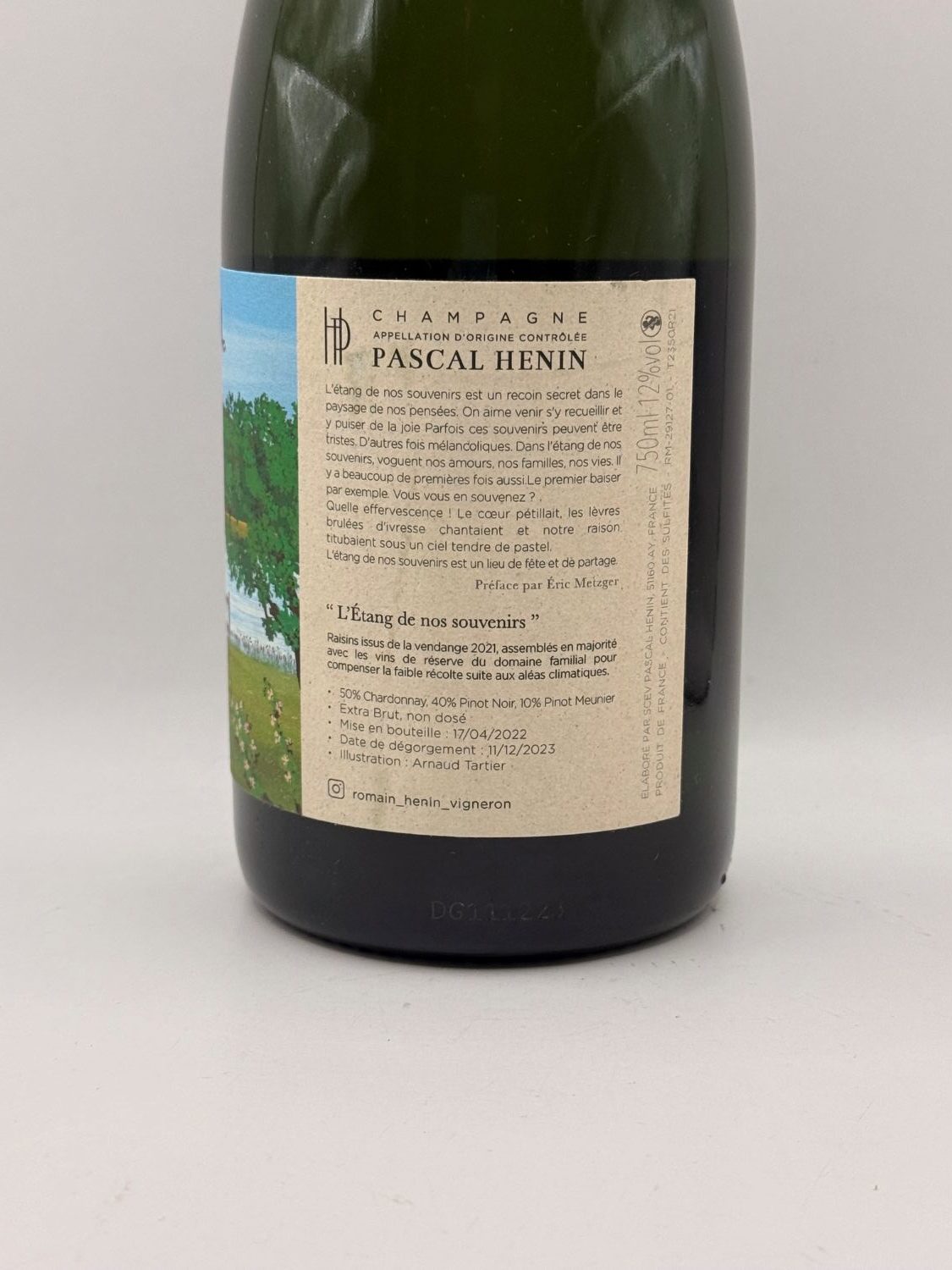 Henin Etang Souvenirs None Champagne — front label