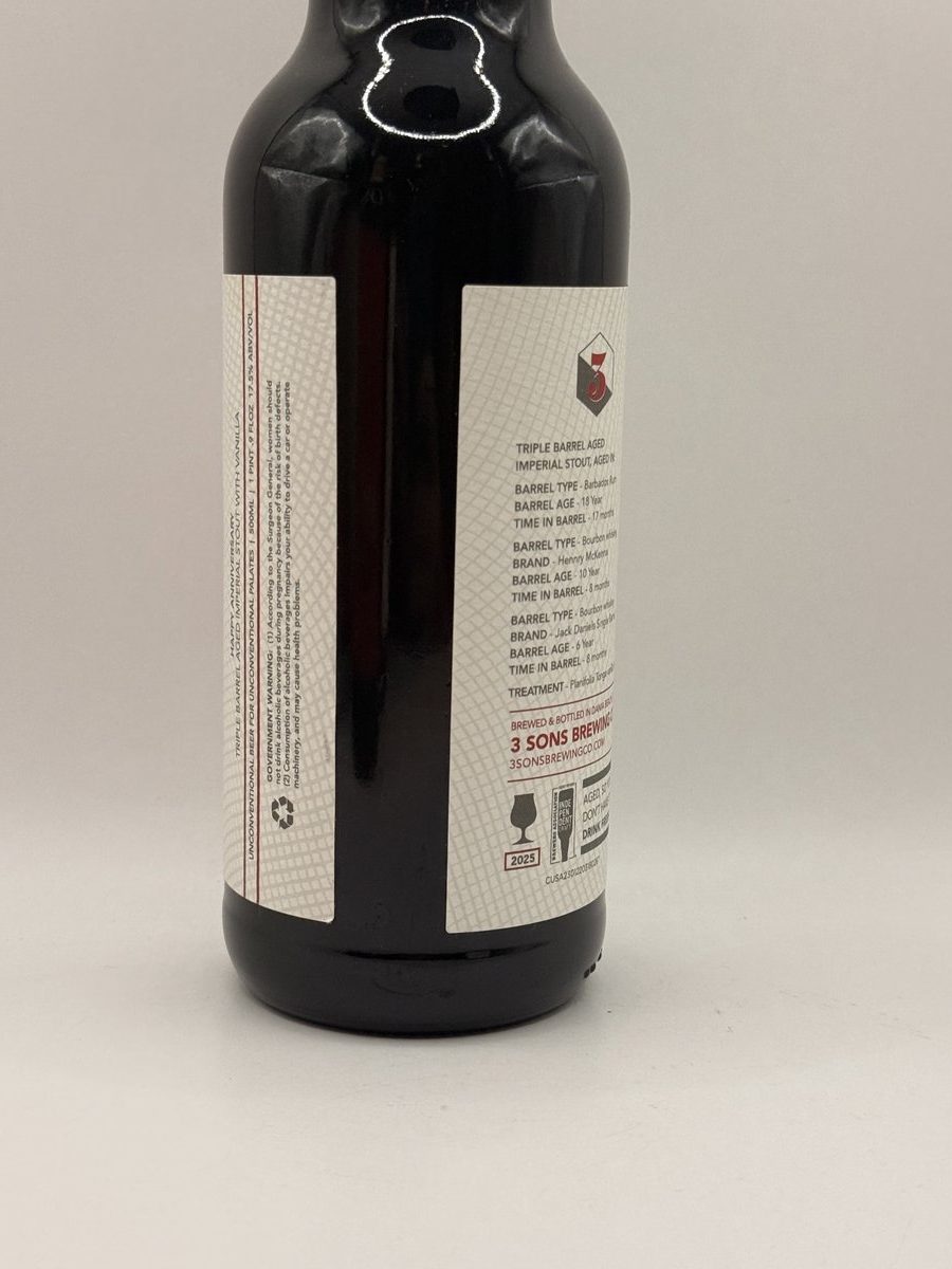 3 Sons Brewing Happy Anniversary 6 Year Triple Barrel-Aged Imperial Stout