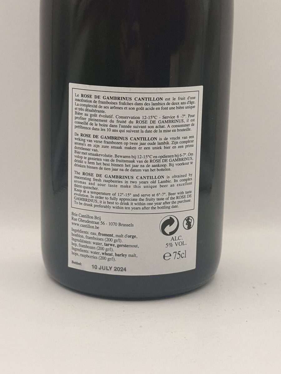 Cantillon Rosé de Gambrinus 2024 Lambic Framboise