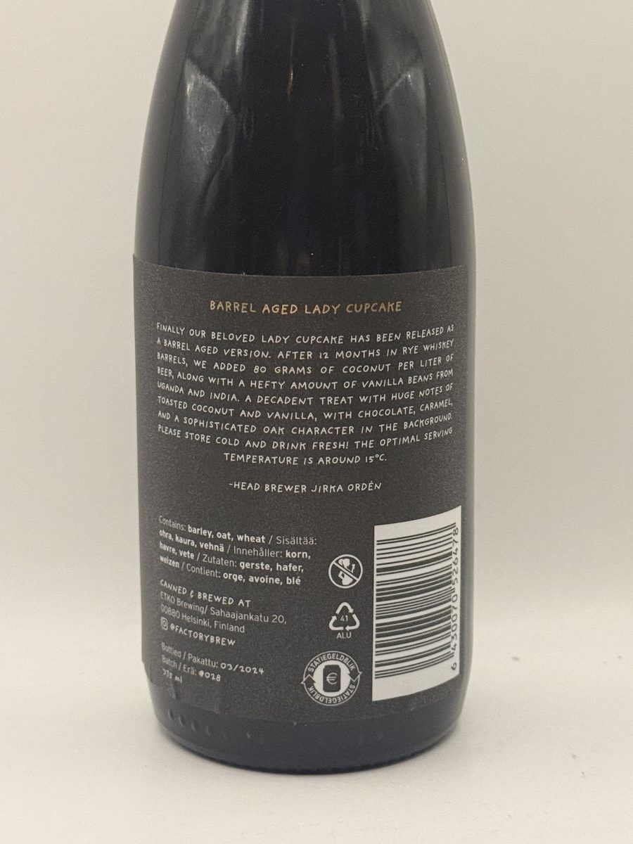 Factory Brewing Lady Cupcake Barrel-Aged Imperial Pastry Stout
