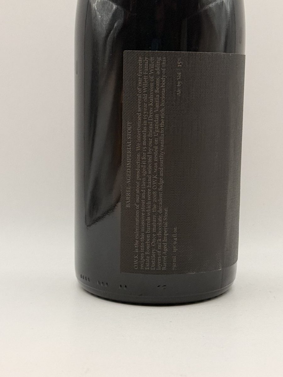 Side Project Brewing O.W.K. 2018 Barrel-Aged Imperial Stout